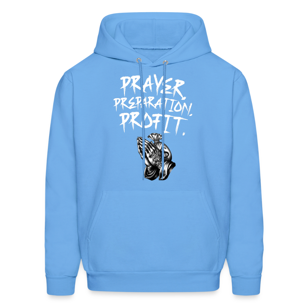 Prayer, Preparation, Profit Unisex Hoodie – Relentless Classics - carolina blue