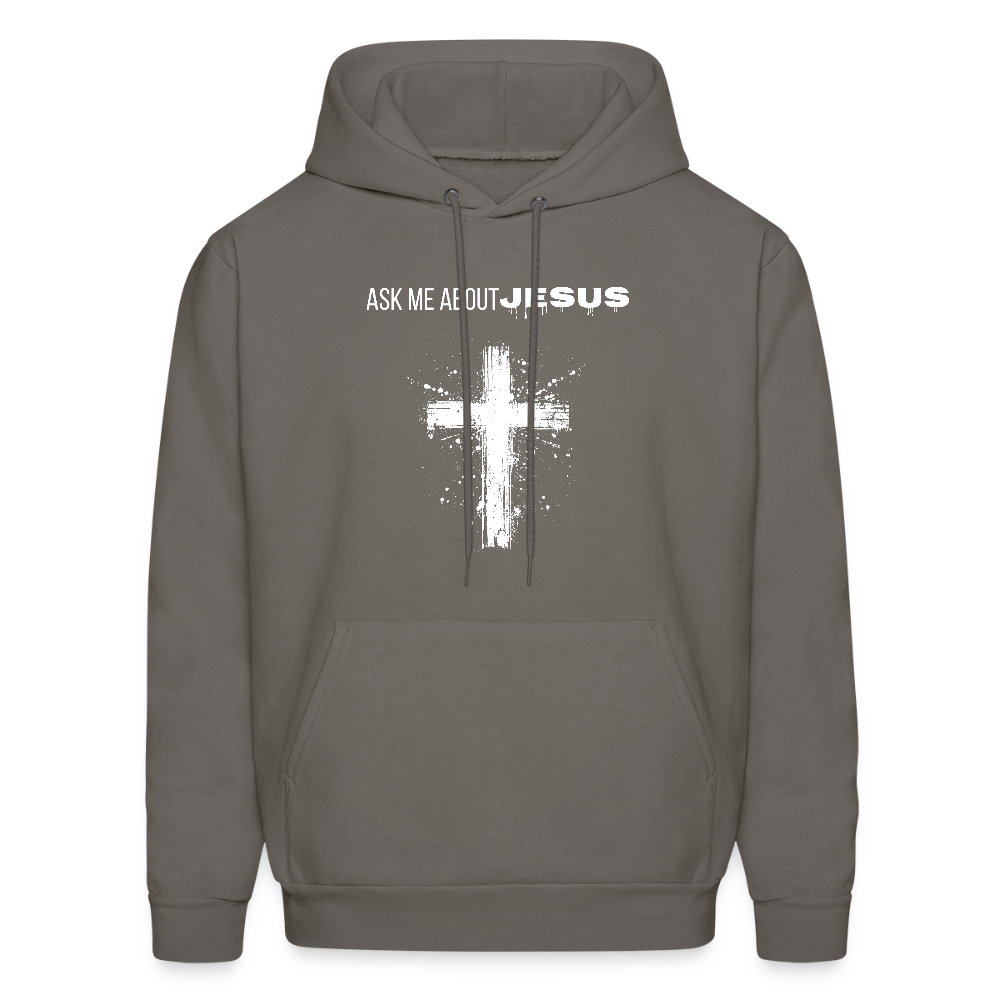 Ask Me About Jesus Unisex Hoodie – Relentless Classics - asphalt gray