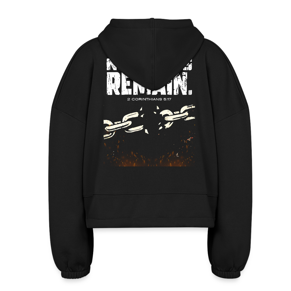 NO CHAINS REMAIN – Women’s Cropped Hoodie - black