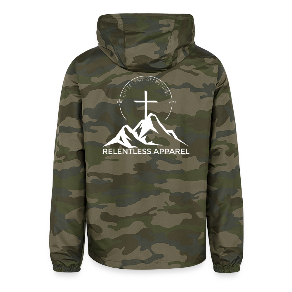 RELENTLESS LOGO – Lightweight Windbreaker Jacket - green camo