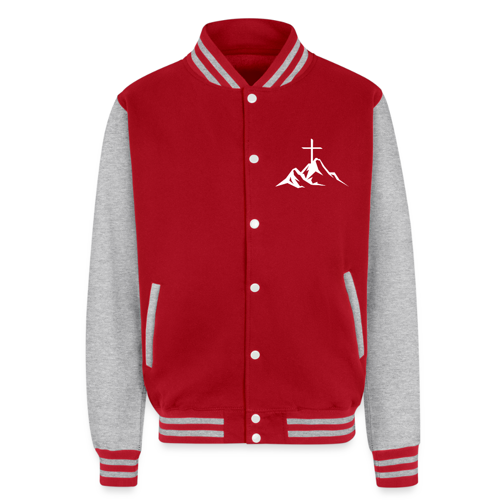 RELENTLESS CLASSIC LOGO – Heavyweight Letterman Jacket - red/heather grey