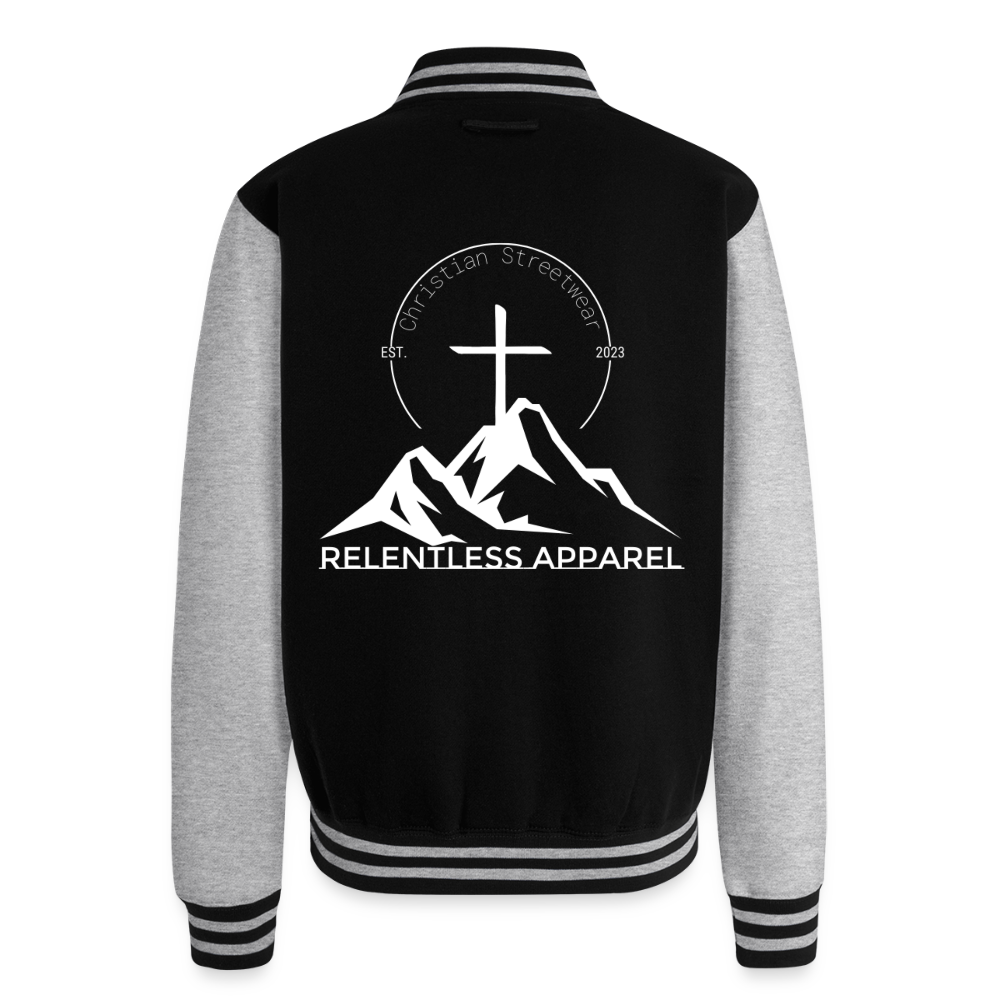 RELENTLESS CLASSIC LOGO – Heavyweight Letterman Jacket - black/heather grey