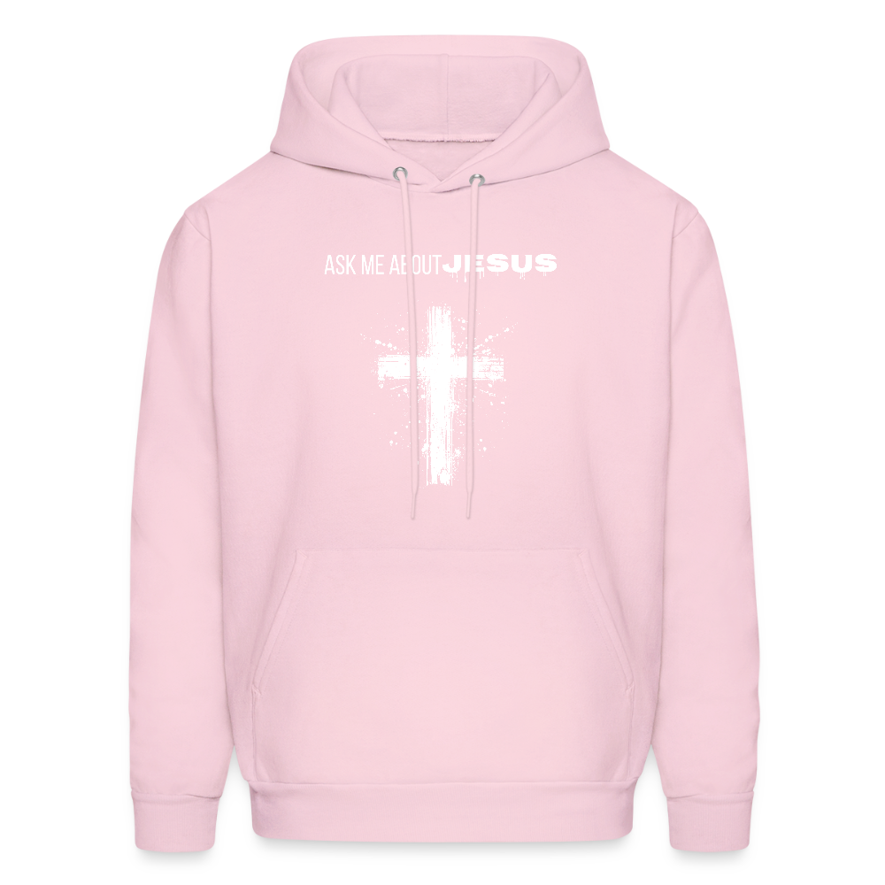Ask Me About Jesus Unisex Hoodie – Relentless Classics - pale pink
