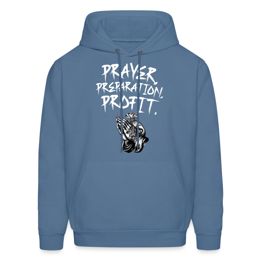 Prayer, Preparation, Profit Unisex Hoodie – Relentless Classics - denim blue