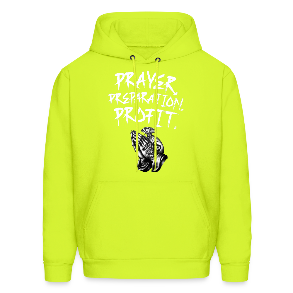Prayer, Preparation, Profit Unisex Hoodie – Relentless Classics - safety green