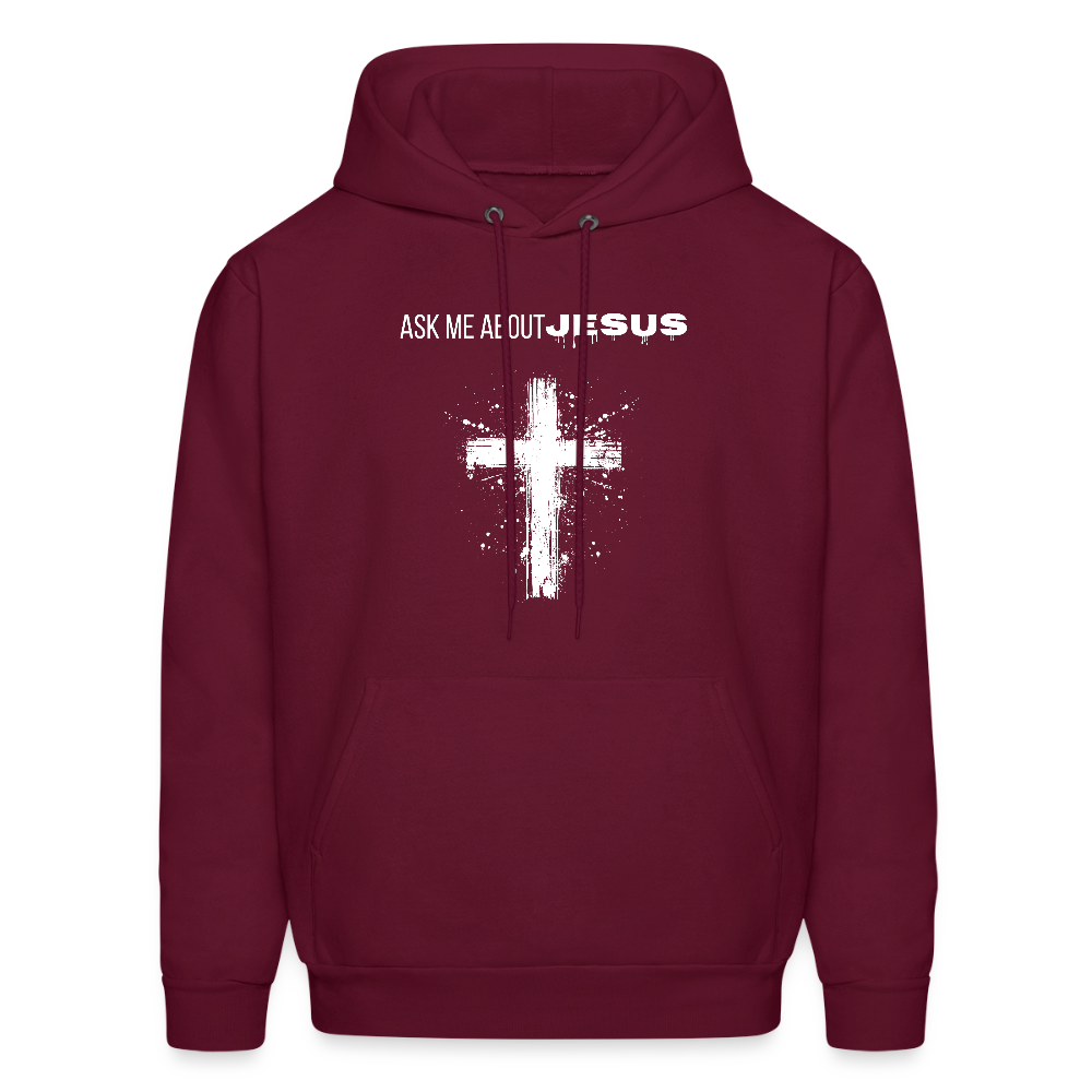Ask Me About Jesus Unisex Hoodie – Relentless Classics - burgundy