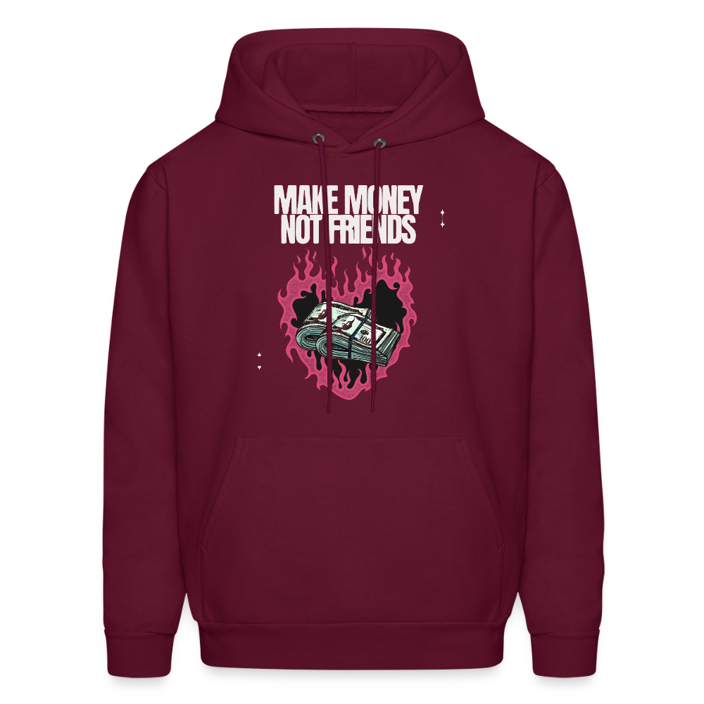 Make Money Not Friends Unisex Hoodie – Relentless Classics - burgundy