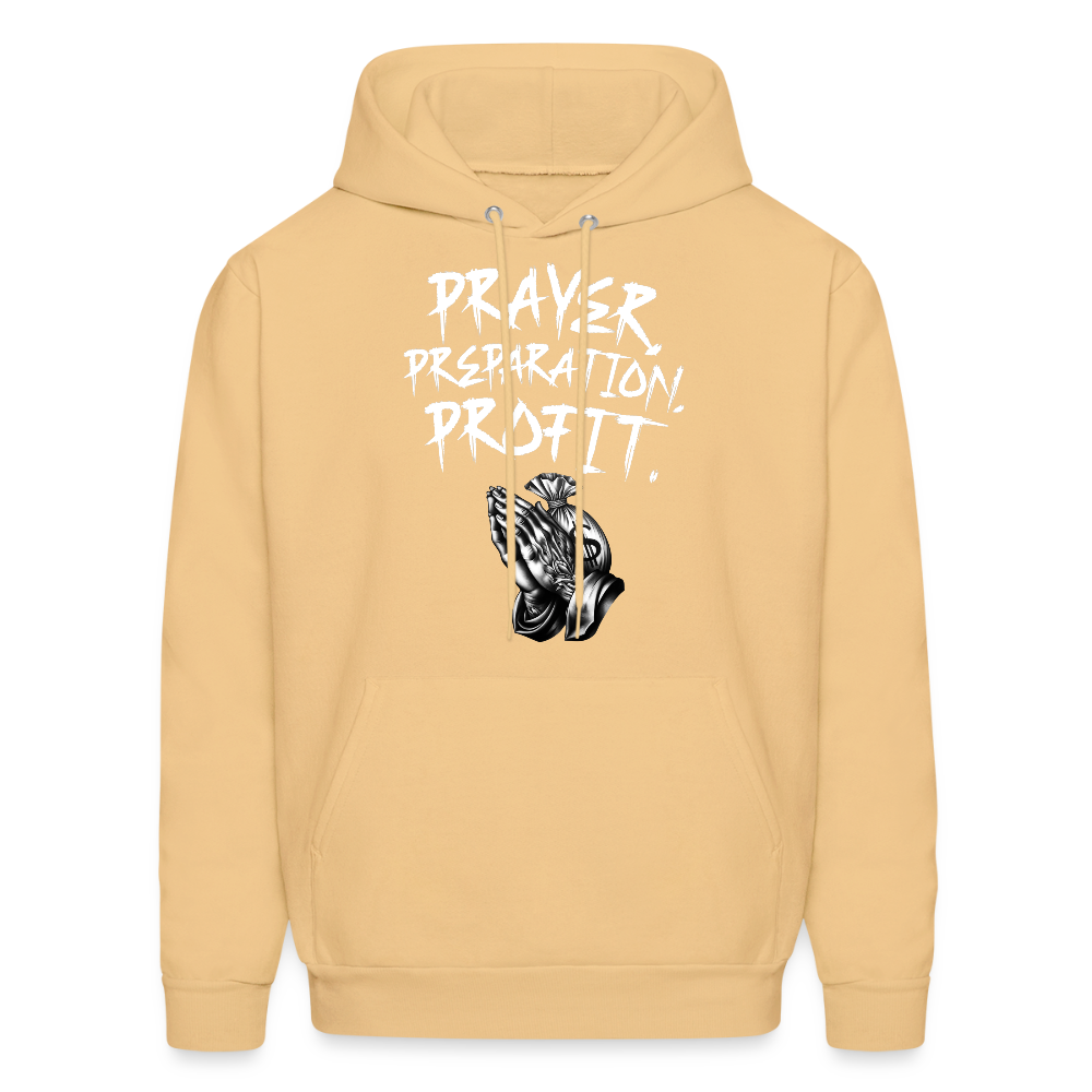 Prayer, Preparation, Profit Unisex Hoodie – Relentless Classics - light gold 