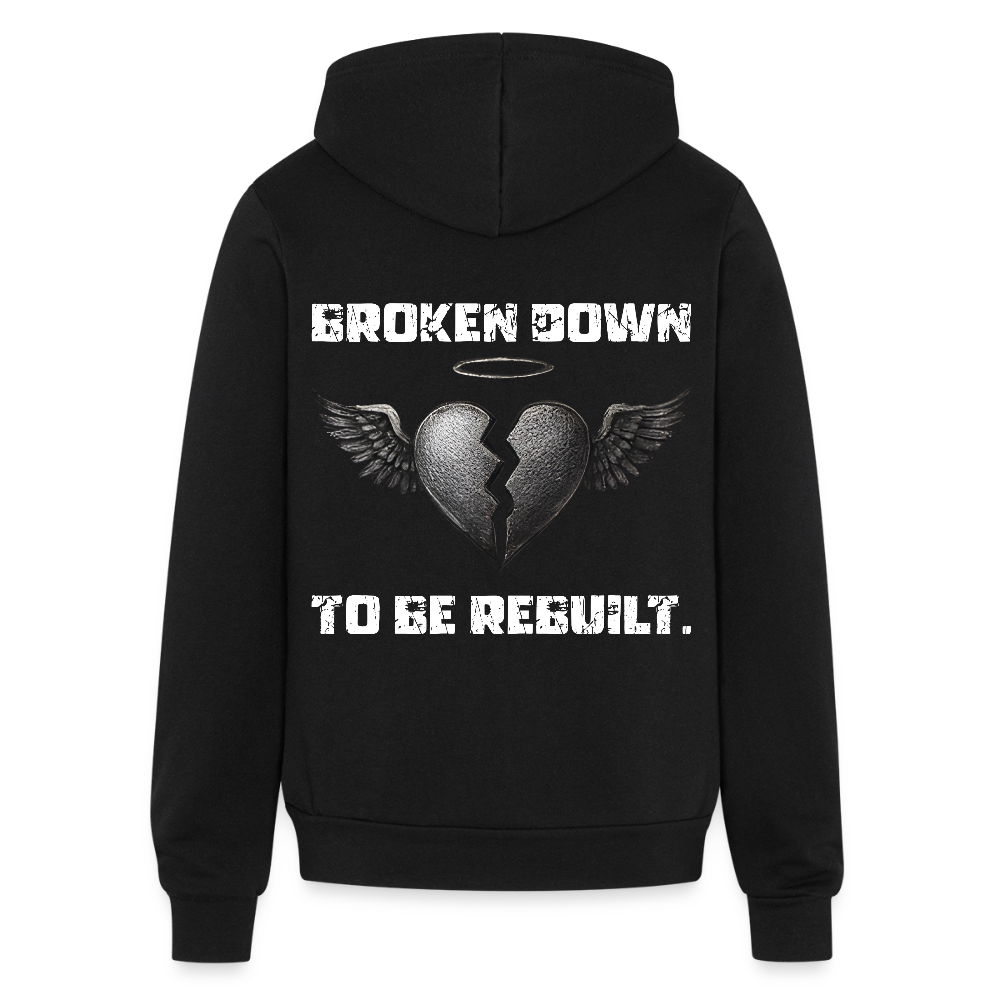 BROKEN TO BE REBUILT – Full Zip Hoodie - black