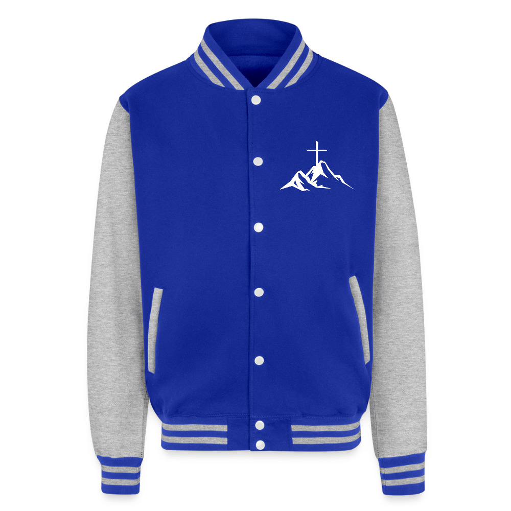 RELENTLESS CLASSIC LOGO – Heavyweight Letterman Jacket - royal/heather grey