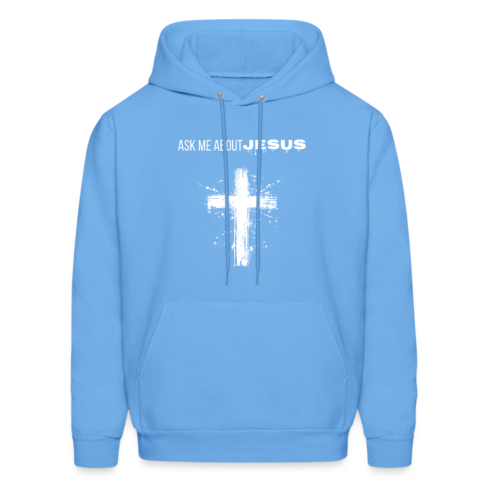 Ask Me About Jesus Unisex Hoodie – Relentless Classics - carolina blue