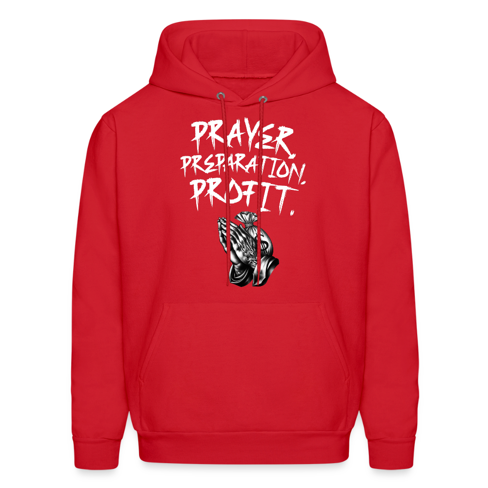 Prayer, Preparation, Profit Unisex Hoodie – Relentless Classics - red