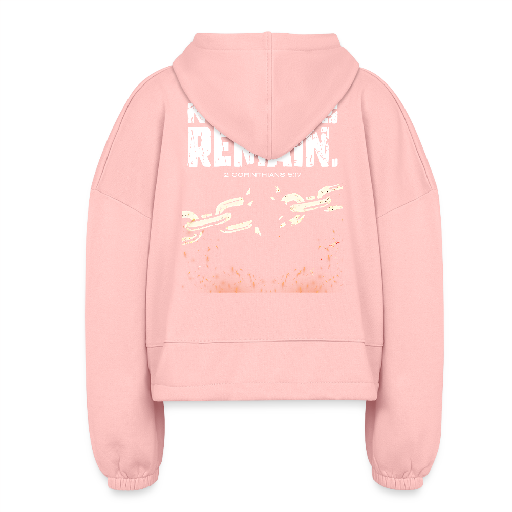 NO CHAINS REMAIN – Women’s Cropped Hoodie - light pink