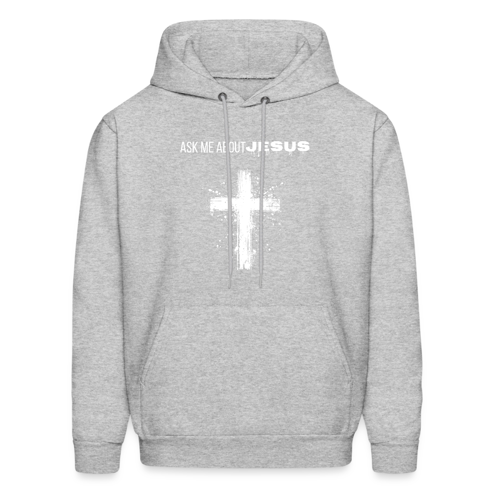 Ask Me About Jesus Unisex Hoodie – Relentless Classics - heather gray