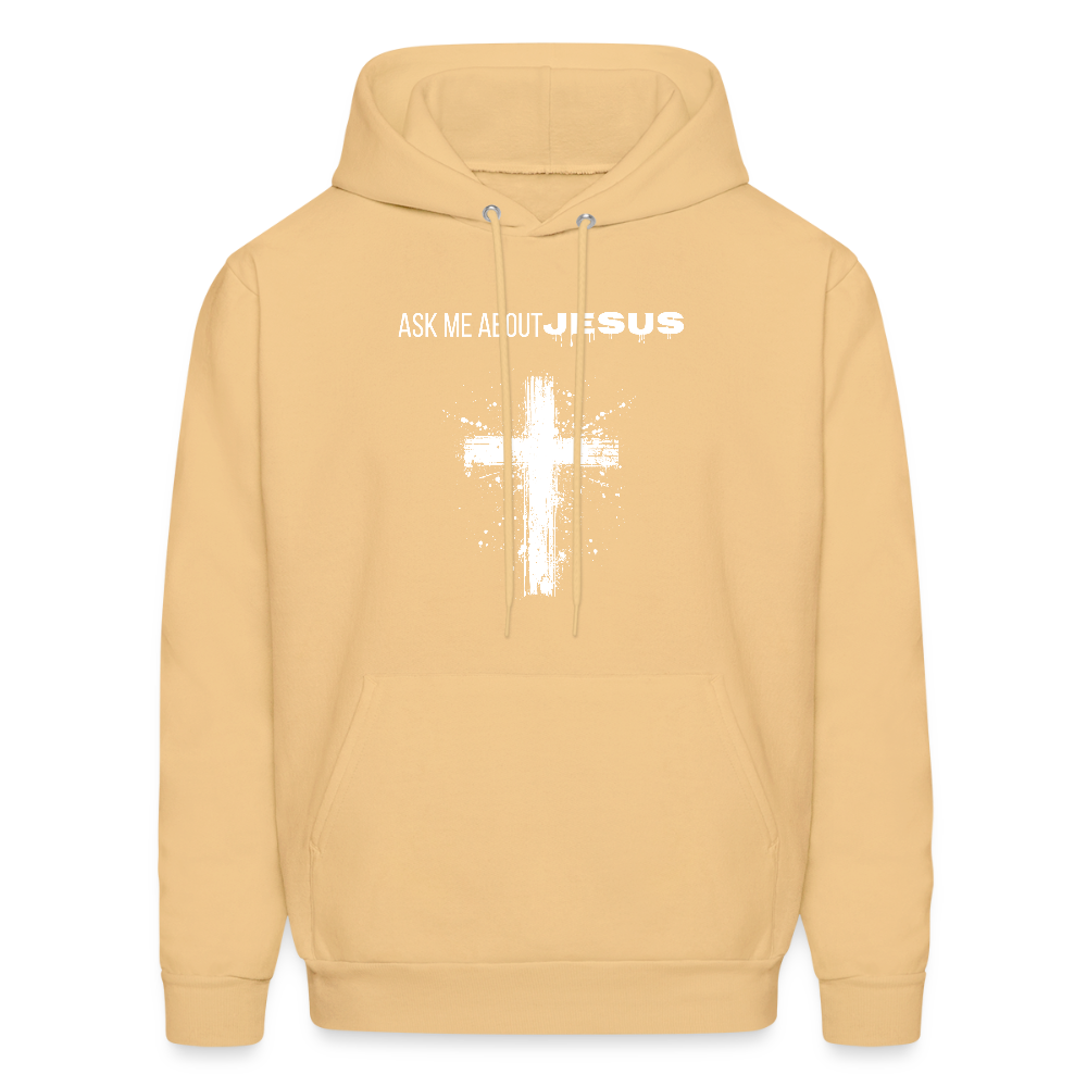 Ask Me About Jesus Unisex Hoodie – Relentless Classics - light gold 