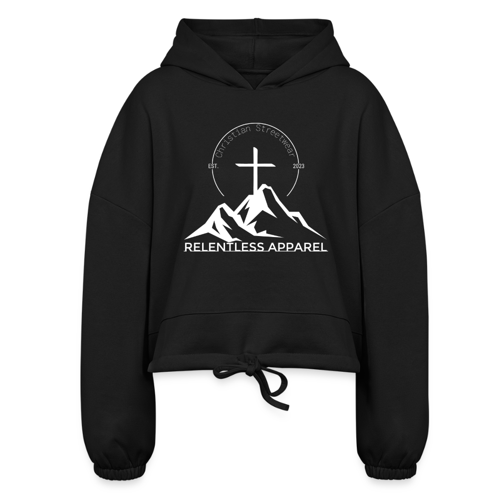 NO CHAINS REMAIN – Women’s Cropped Hoodie - black
