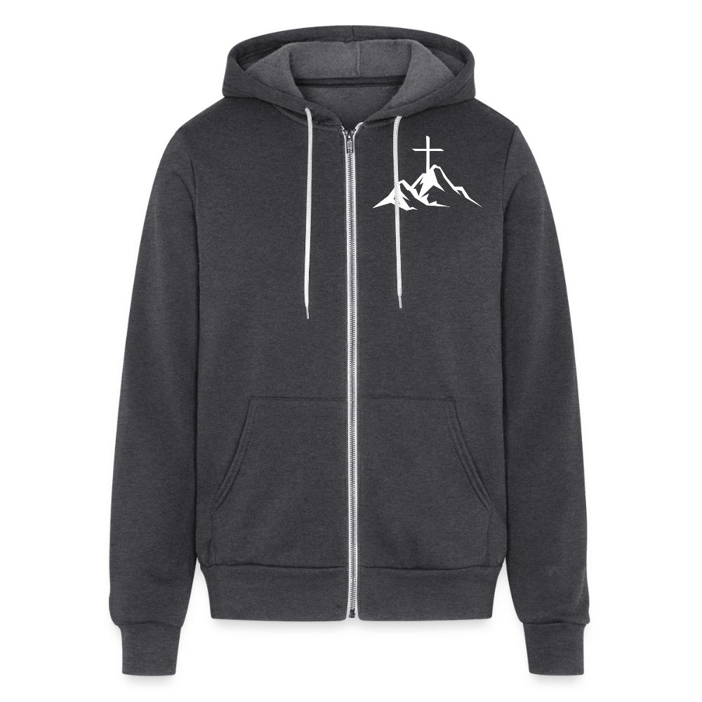 BROKEN TO BE REBUILT – Full Zip Hoodie - charcoal grey